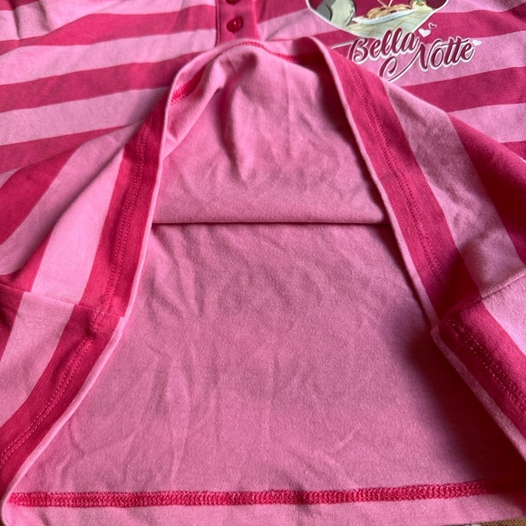 Like New Disney Lady And The Tramp Girls Pink Striped Crop Polo Shirt Size 6/7 - Picture 7 of 7